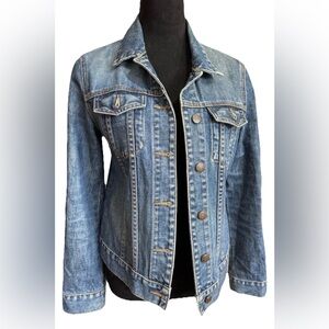 J.Crew Denim Jacket Small Classic Trucker Blue Wash Fitted Button Front